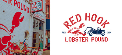 Designs for Red Hook Lobster Pound NYC Restaurants brand identity graphic design outdoor signage