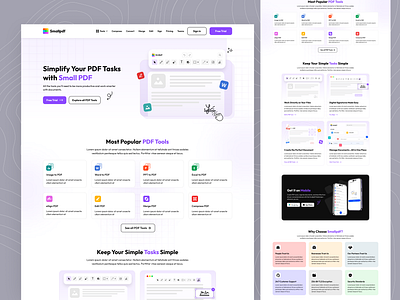 PDF Converter Website design image to pdf website pdf converter pdf converter app pdf converter web pdf converter web landing page pdf converter website web ui website landing page website sections