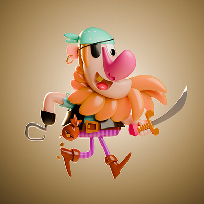 pirate 3d character design illustration pirate
