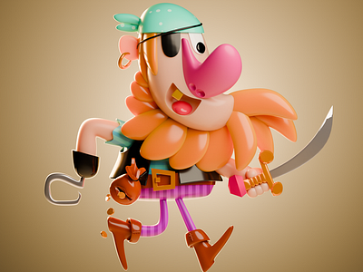 pirate 3d character design illustration pirate