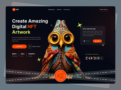 NET - NFT Marketplace Website Design nft nft header nft website web design webpage website website design