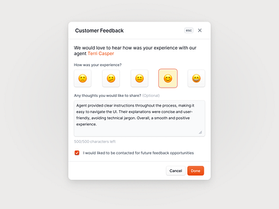 Customer Feedback Modal customer feedback customer feedback modal design feedback feedback modal modal modal design saas app saas app components ui ui design uiux uiux design ux design