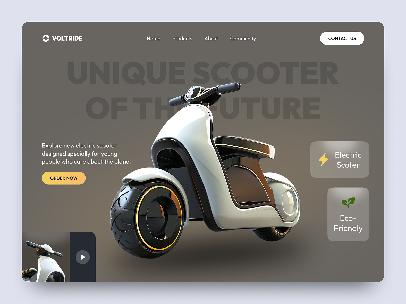 Electric Scooter Website by Mettevo on Dribbble