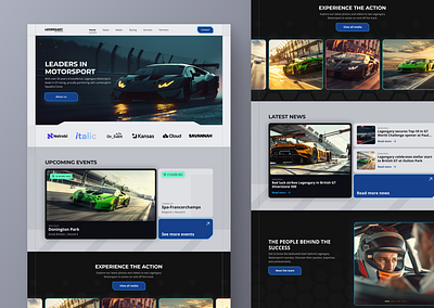 Landing page for a Racing Team bento cta design digitaldesign landingpage modern racing ui userexperience userinterface webdesign