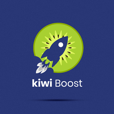 Logo Kiwi Boost for Digital Marketing Agency boost branding digital marketing agency graphic design illustration kiwi logo rocket