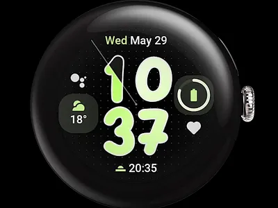 Inverted Watch Face amoled watch faces amoledwatchfaces android wear animation digital clock digital design logo pixel watch watch face wear os wearable