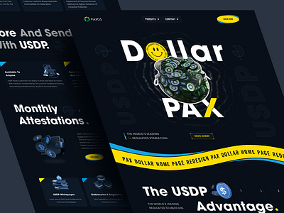 Dollar Pax Landing Page design 3d animation branding graphic design logo motion graphics ui