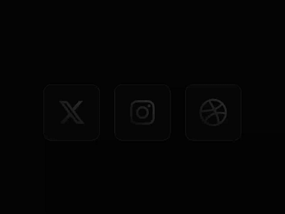 Neon Social Media Icons / Buttons button dailyui dark dribbble glassmorphism icon instagram neon share twitter ui x
