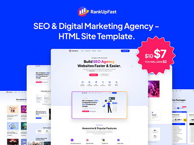 RankUpFast - SEO and Digital Marketing Agency Site Template. agency bootstrap business consultancy corporateagency creative digitalmarketingagency marketing portfolio rankupwebsite seo audit socialmedia websiteanalysis