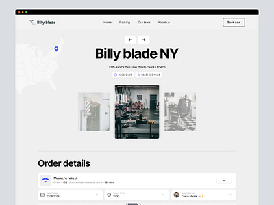 Order page — Billy Blade✂️ barber barbershop confirmation design flow landing page multipage order ui uiux ux website