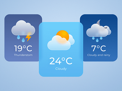 Glassmorphism Weather Icons glassmorphism icons weather widget