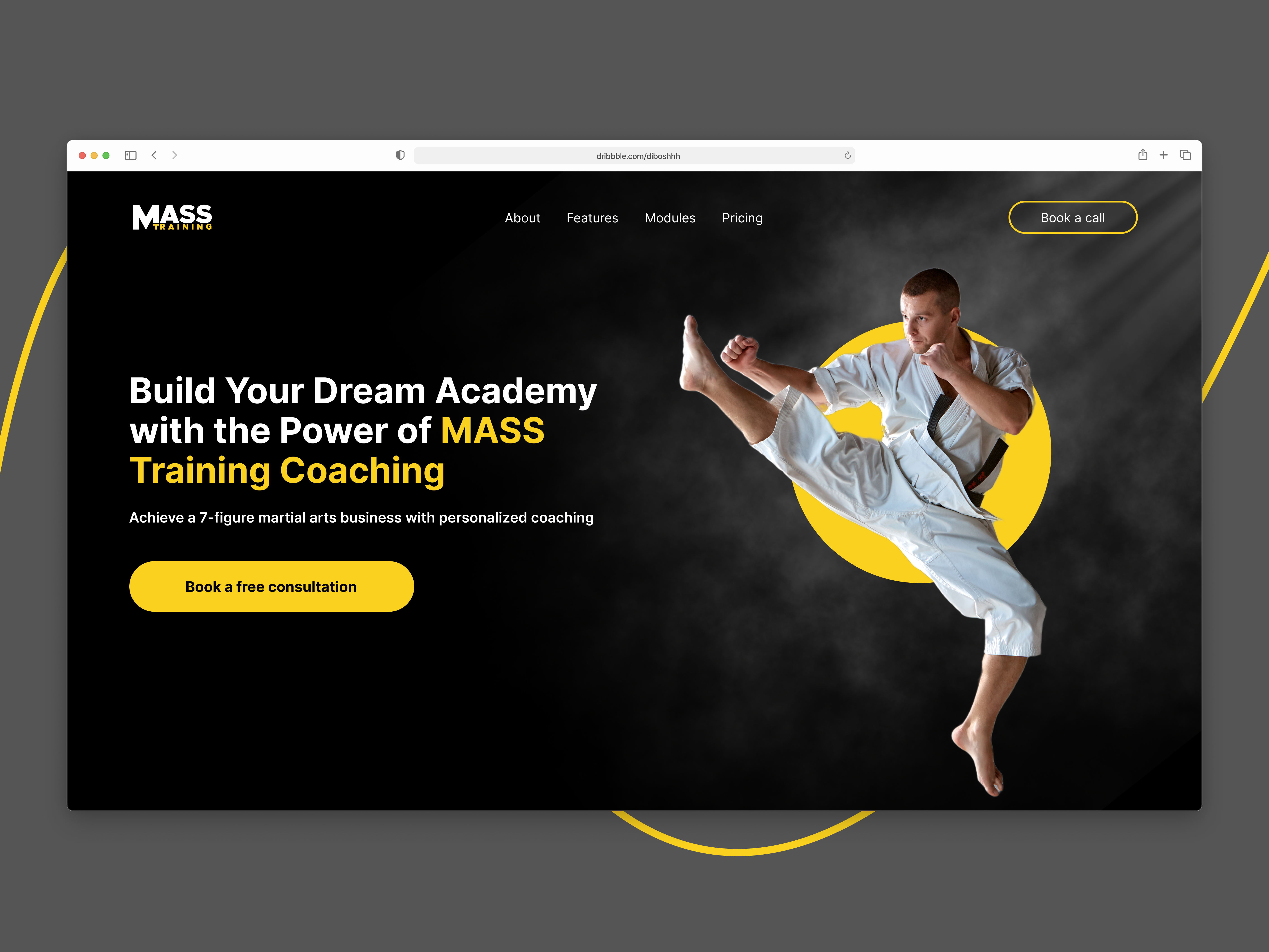 Dynamic Martial Arts Coaching Landing Page branding design illustration landing age typography ui ui design uiux design ux design webdesign