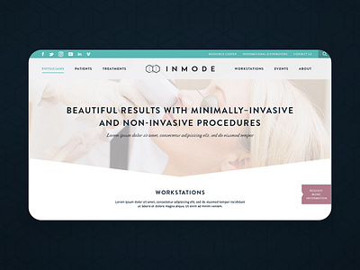 InMode Website aesthetic website beauty website branding branding design cosmetic website graphic design medical website plastic surgery website ui website website design website layout