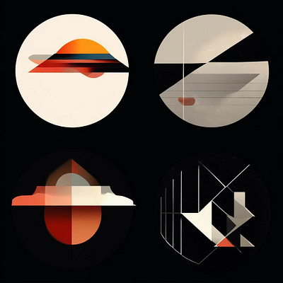 "Geometric Sunsets" design illustration
