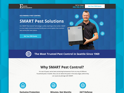 Eastside Exterminators SMART Landing Page anticimex branding bug design eastside exterminators graphic design landing page pest pest control rodent smart ui website