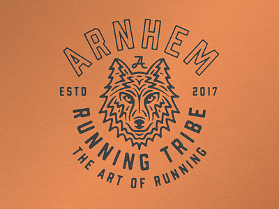 The Art of Running badge branding design europe grouprun illustration netherlands run running runninggroup texture trailrun tree trees wolf