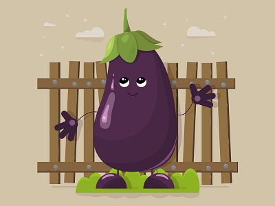 Eggplant. Cartoon. branding design graphic design illustration logo vector
