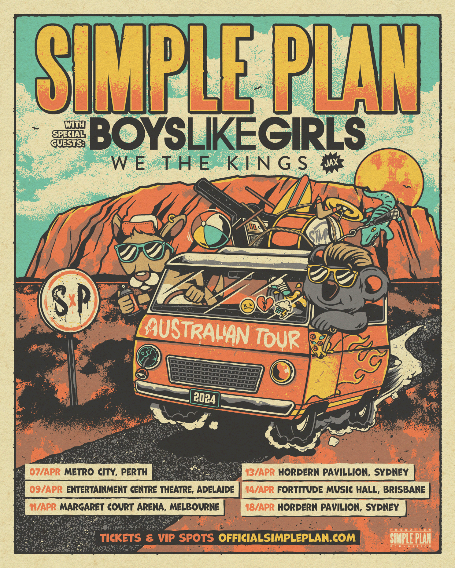 Simple Plan - Australian Tour 2024 admat australia pop punk poster simple plan