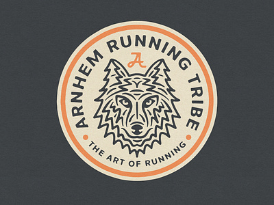 Arnhem Badge badge branding design illustration run texture tree wolf