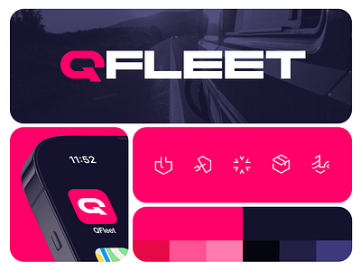 Visual Identity for QFleet branding design graphic design icons logo visual identity