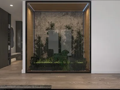 Modern Reception | Interior Design 3d animation branding design graphic design green interior interior design modern motion graphics plants render rendering style ui visual visualizing wood