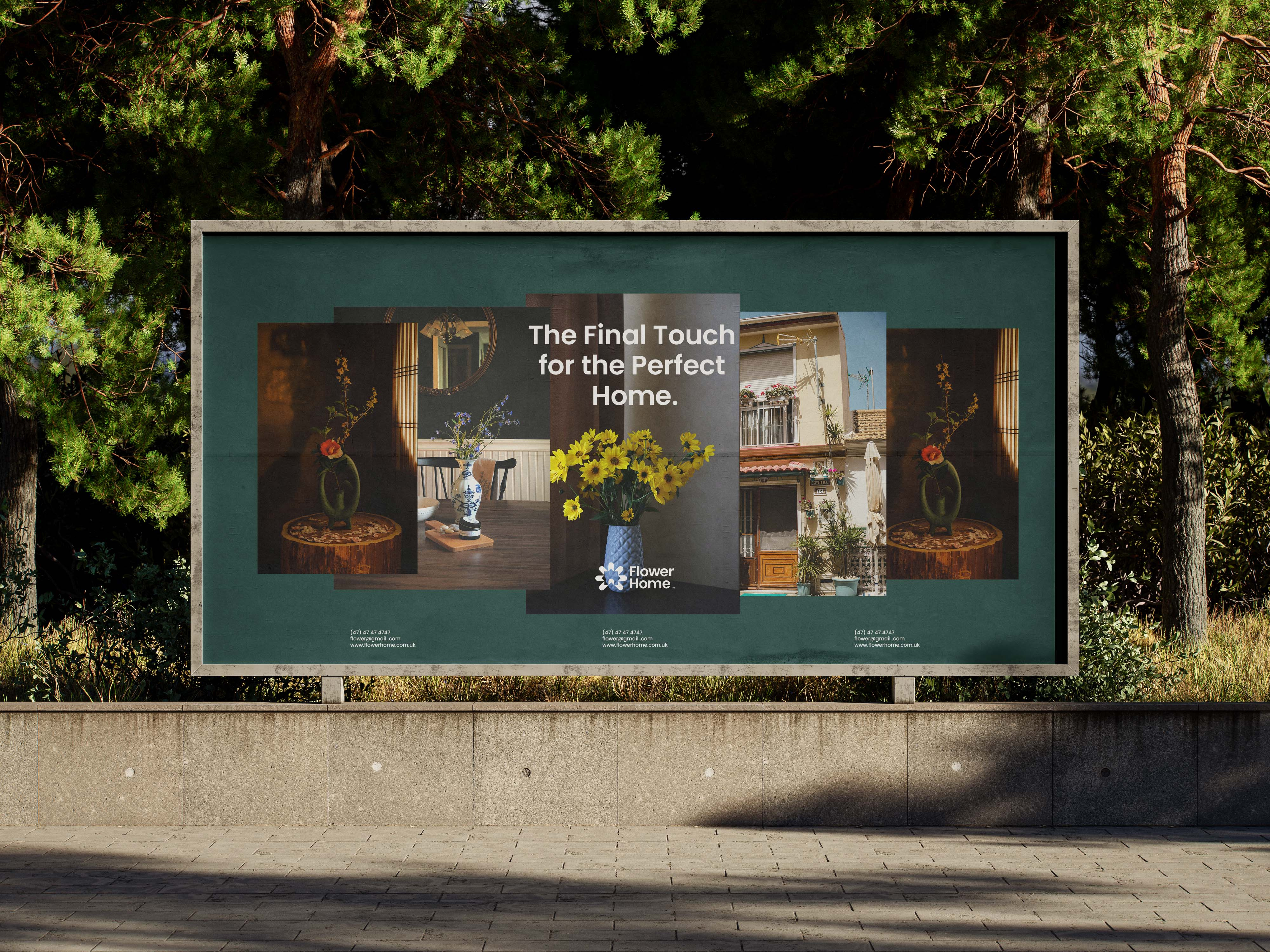 FLOWER HOME brand identity branding design flower graphic design home interior design logo logo design minimal