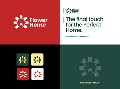 FLOWER HOME brand identity branding design flower graphic design home interior design logo logo design minimal