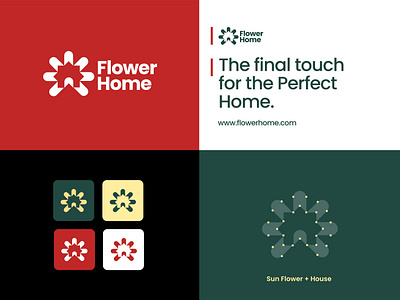 FLOWER HOME brand identity branding design flower graphic design home interior design logo logo design minimal