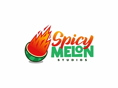 Spicy Melon Logo Concept animal branding character custom design fire fruit graphic design illustration logo mascot melon motion graphics negativespace smart spicy ui unused watermelon