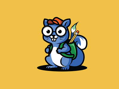 Nerd Squirrel art class arts backpack cute education elementary elementary school explorer glasses mascot mascot design nerd quirky school school supplies squirrel