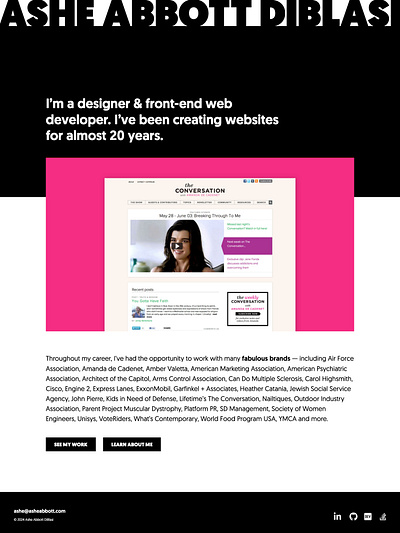 Web Design & Development Portfolio - Ashe Abbott DiBlasi design ui ux web web design