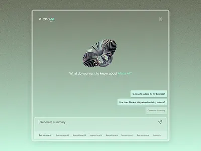 Alena AI - Next-Gen AI Bot / Product & UI/UX Design ai aibot aibotdesign aidesign aleksandarilic app chatgpt clean design illustration product productdesign ui uiux design ux