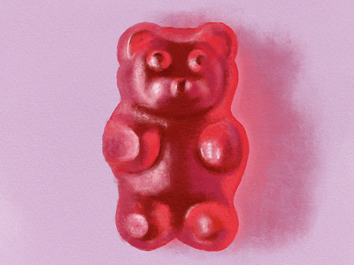 Gummy bear candy digital illustration gummy bear illustration pink procreate