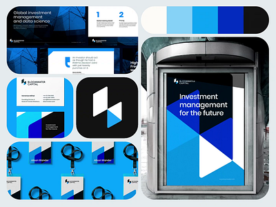 Visual Identity for Bloomwater Capital blue branding design fintech graphic design logo modern visual identity