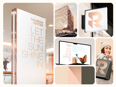 Visual Identity for Rainbow Center branding design gold graphic design logo rainbow shopping mall visual identity