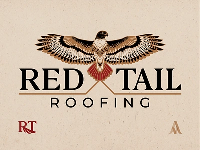 Illustrative Hawk Roofing Logo bird design designer eagle freelance graphic hawk illustration illustrative logo missouri mo roof roofing st louis stl