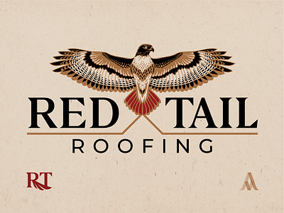 Illustrative Hawk Roofing Logo bird design designer eagle freelance graphic hawk illustration illustrative logo missouri mo roof roofing st louis stl