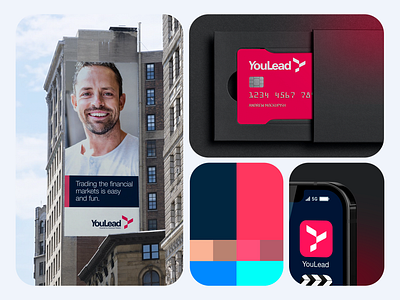 Visual Identity for YouLead branding design fintech graphic design logo modern red trading visual identity