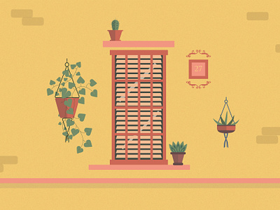 Yellow window design graphic design illustration