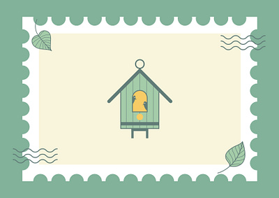 Bird house design graphic design illustration