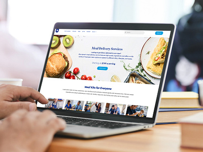 Blue Apron Meal Delivery Services Page blue apron branding graphic design seo design templates ui