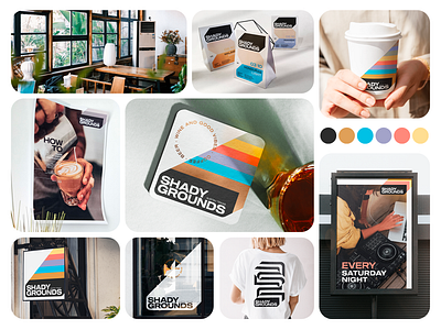 Visual Identity for Shady Grounds barista branding coffee design graphic design illustration logo modern rainbow restaurant vector visual identity