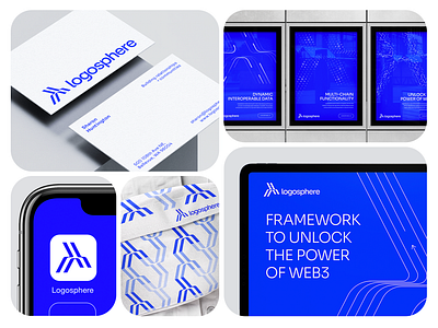 Visual Identity for Logosphere blue branding design graphic design illustration logo modern visual identity web3