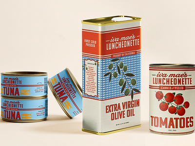 Luncheonette Food Packaging Branding branding can design canned food cans fish packaging food branding food packaging los angeles olive oil packaging design restaurant retro sardine tomato tuna vintage vintage design vintage packaging vintage restaurant wes anderson
