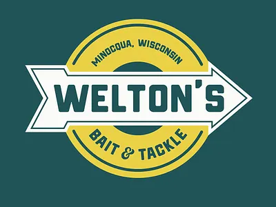 Welton's Bait & Tackle Arrow Badge bait branding design fish fisherman fishing graphic design identity illustration logo mark tackle wisconsin