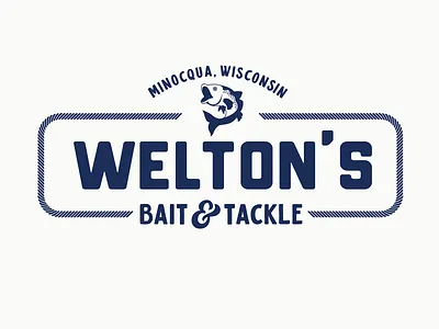 Welton's Bait & Tackle Alt Logo bait branding design fish fisherman fishing graphic design identity illustration logo mark tackle wisconsin
