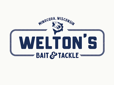 Welton's Bait & Tackle Alt Logo bait branding design fish fisherman fishing graphic design identity illustration logo mark tackle wisconsin