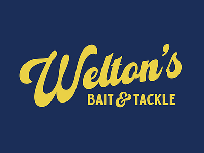 Welton's Bait & Tackle Logo bait branding design fish fisherman fishing graphic design identity illustration logo mark script tackle