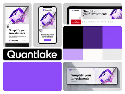 Visual Identity for Quantlake branding design fintech graphic design logo modern purple visual identity