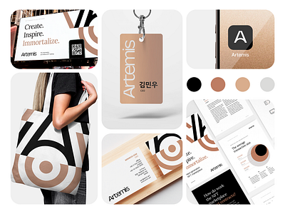 Visual Identity for Artemis branding bronze bw design elegant graphic design logo modern nft visual identity